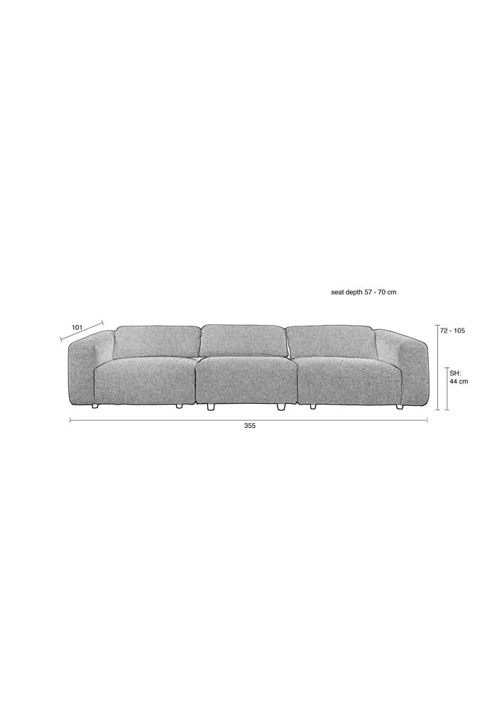 Wings Sofa 3-Sitzer Creme - Voelpe