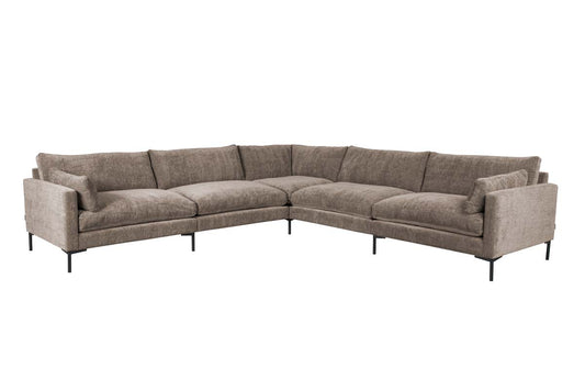 Summer Ecksofa 318x318 cm Braun/Grau - Voelpe