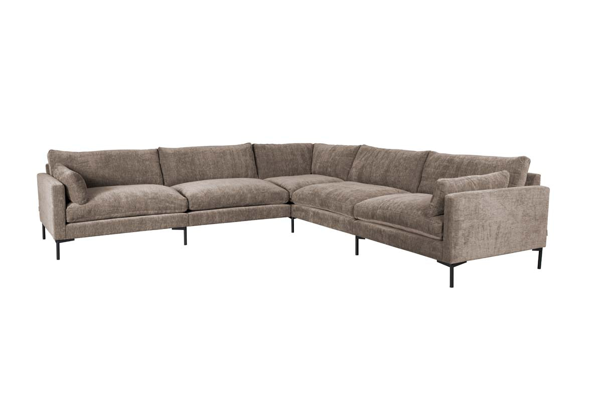 Summer Ecksofa 318x318 cm Braun/Grau - Voelpe