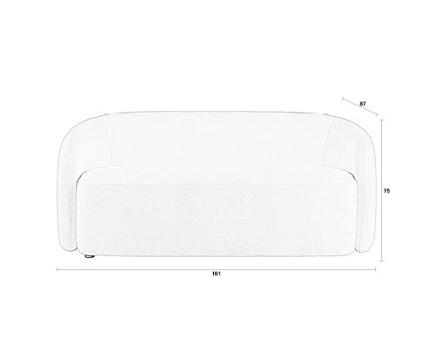 Len Sofa 2-Sitzer Weiß