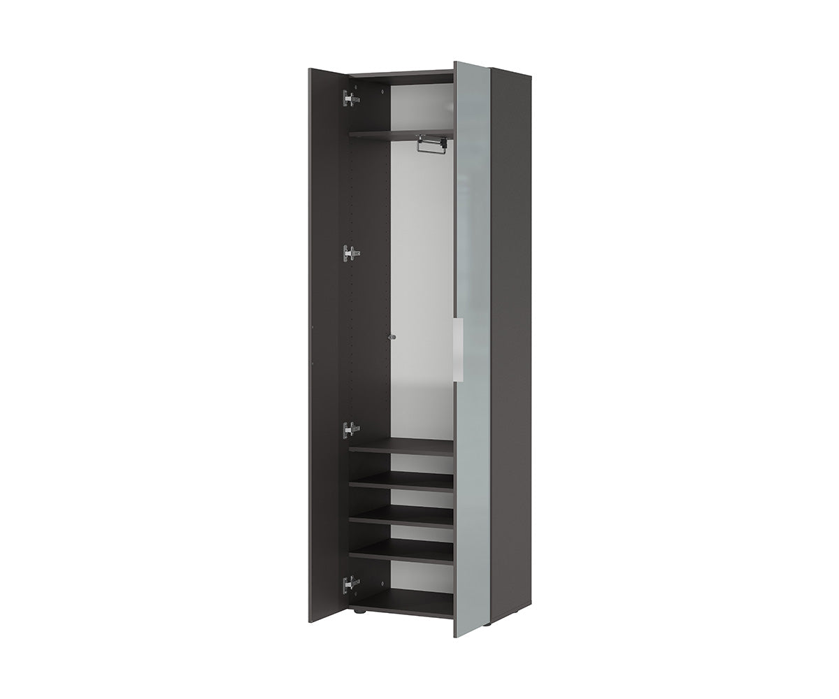 GROSSETO Garderobenschrank Graphit / Silbergrau - Voelpe