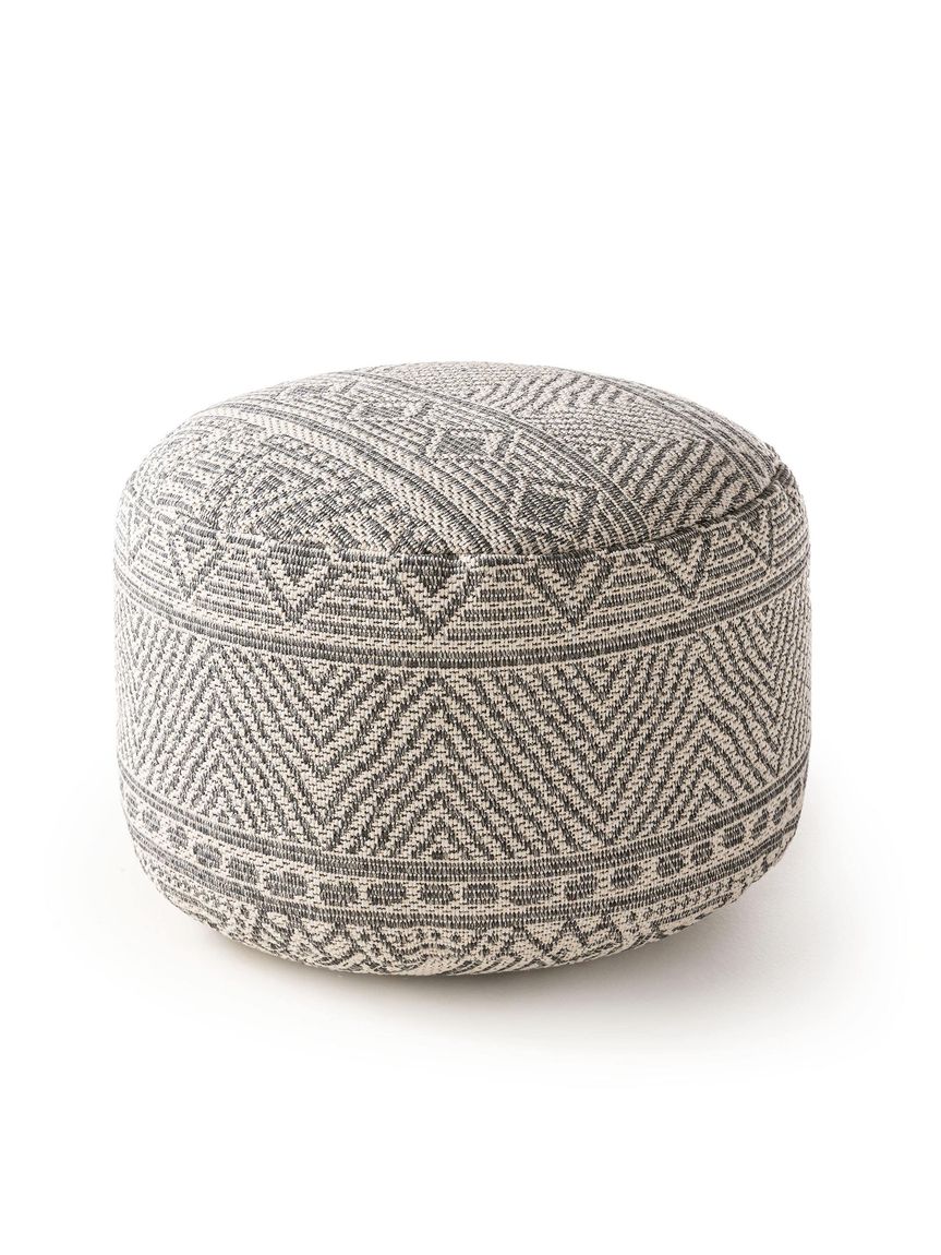 Pouf Naxos 55x55x35 cm Creame / Anthrazit