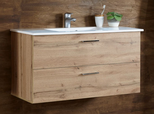 BEST Waschbeckenunterschrank (WBU) inkl. Becken Wildeiche