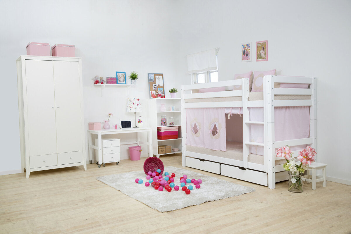 Hoppekids Fairytale Flower Vorhang für Halbhoch- und Stockbett 90x200 cm Rosa