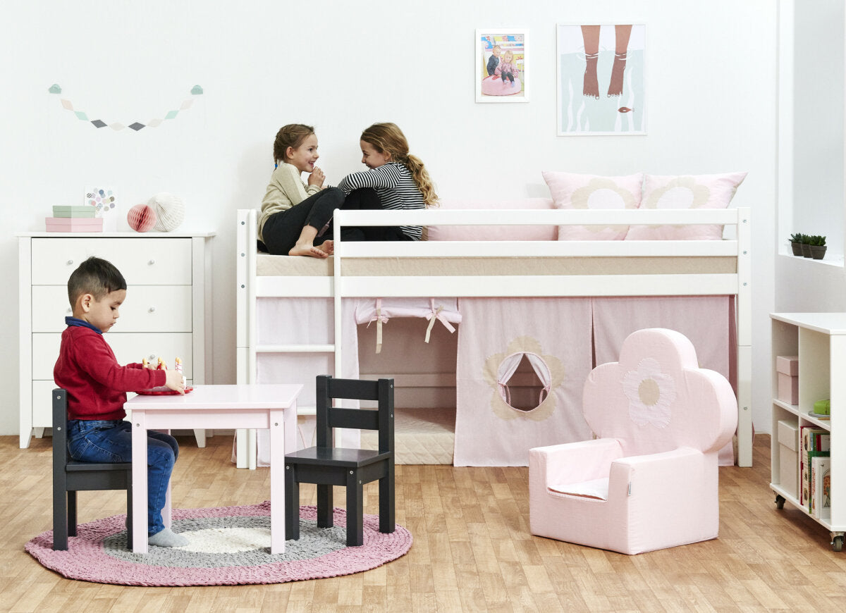 Hoppekids Fairytale Flower Vorhang für Halbhoch- und Stockbett 90x200 cm Rosa