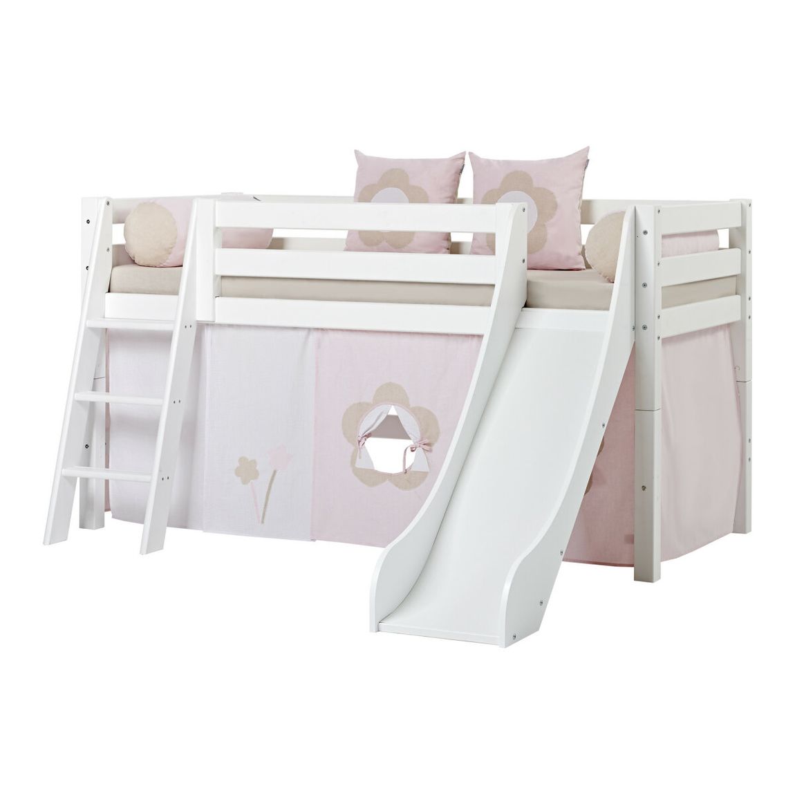 Hoppekids Fairytale Flower Vorhang für Halbhoch- und Stockbett 90x200 cm Rosa