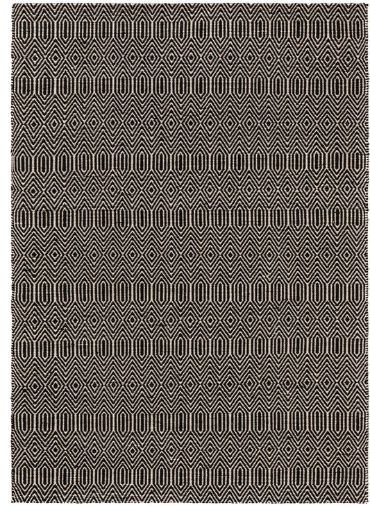 Flachgewebeteppich Sloan Schwarz / Weiß