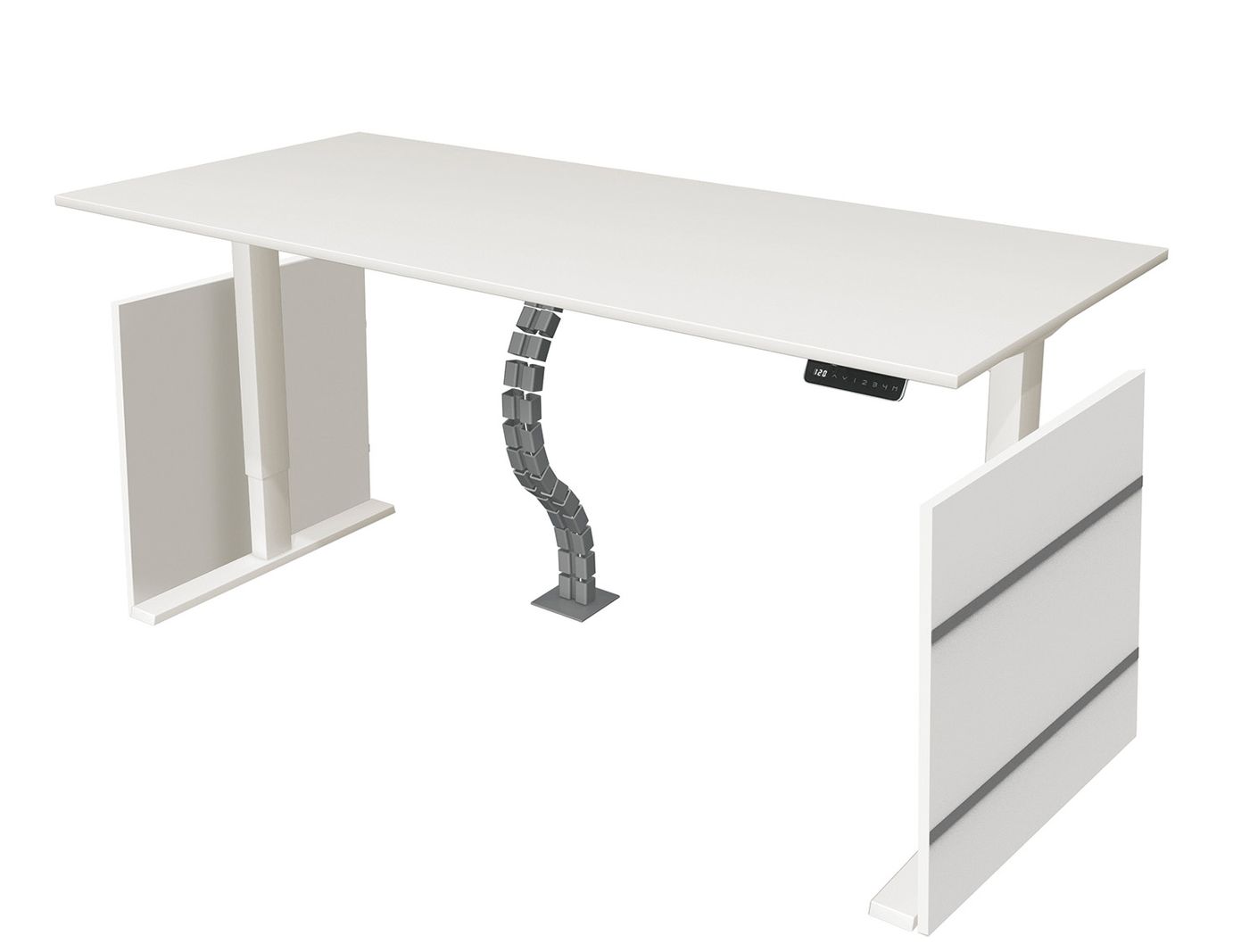 Form 4 Schreibtisch, elektrisch höhenverstellbar, Weiß