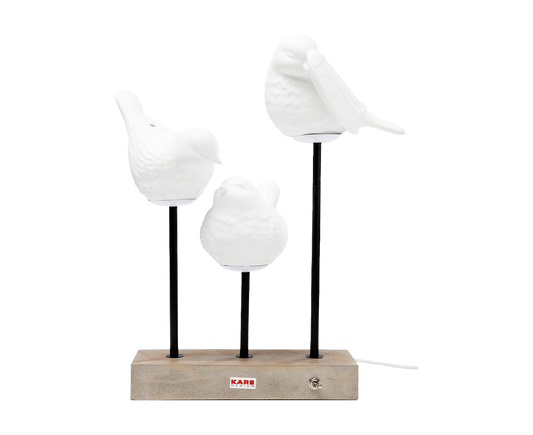 Tischlampe Designerlampe Tischleuchte Animal Birds LED 52cm, Beton/Weiß/Schwarz