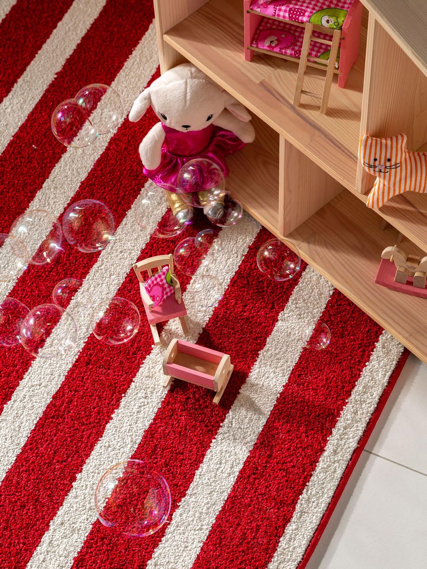 Kinderteppich Noa Kids Stripes Rot