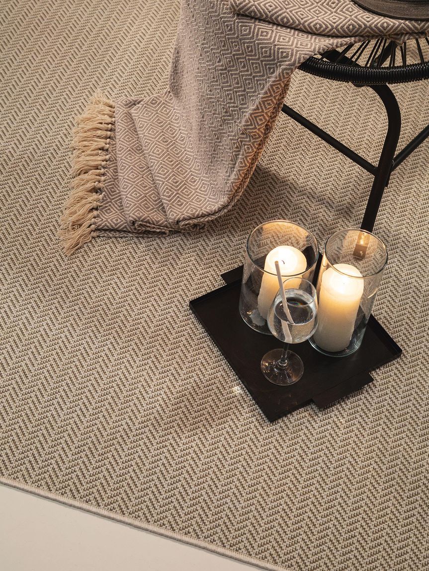 In- & Outdoor Teppich Metro Creame / Beige