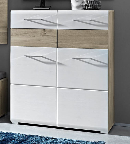 Schuhschrank FUNNY Weiß / Silbereiche