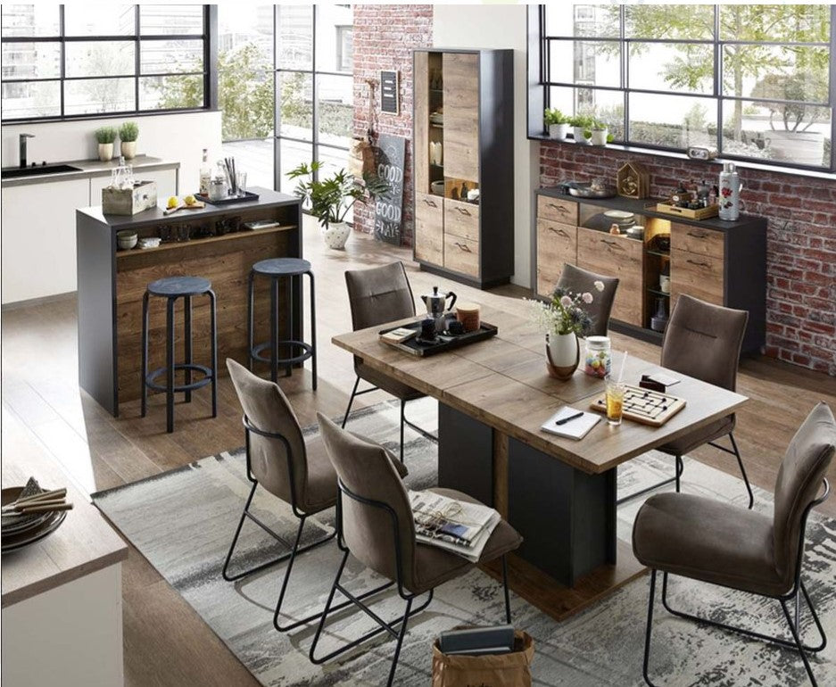 Manhattan Esstisch ausziehbar Haveleiche Cognac/Graphit