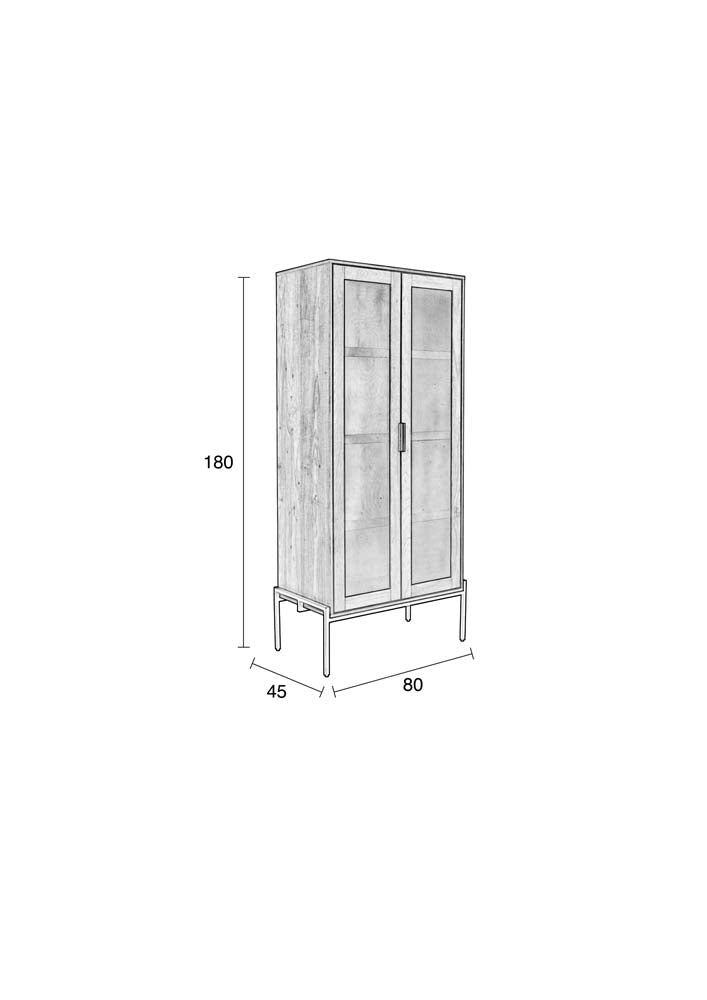 Hardy Standvitrine schwarze Eiche - Voelpe