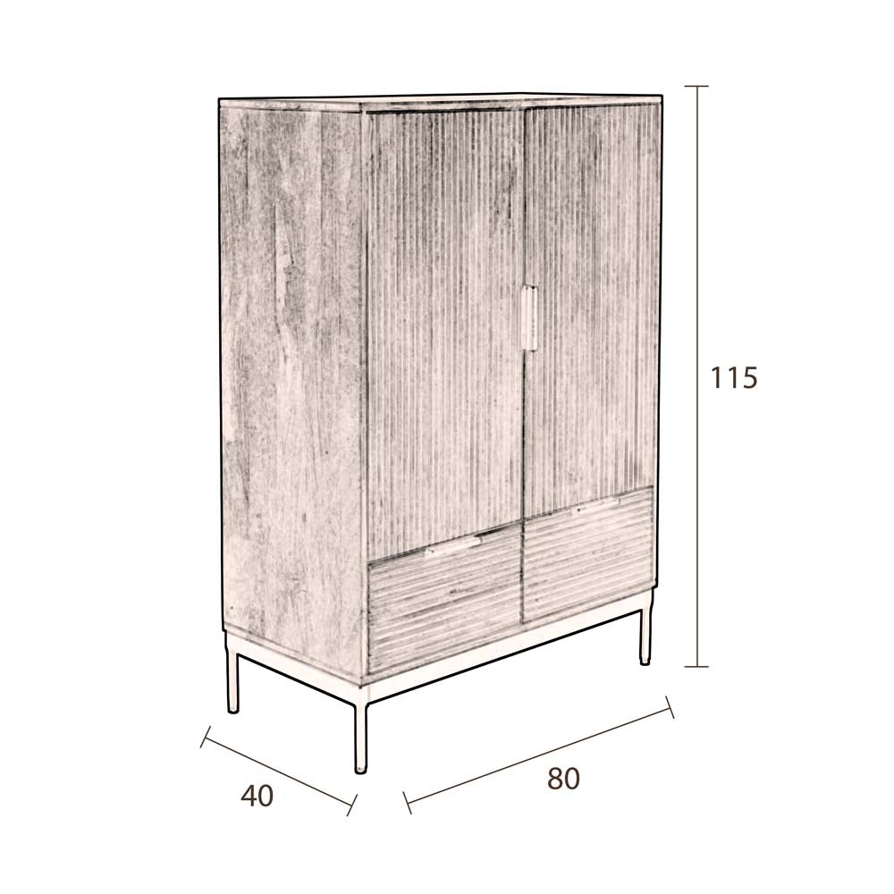 Saroo Highboard Braun - Voelpe