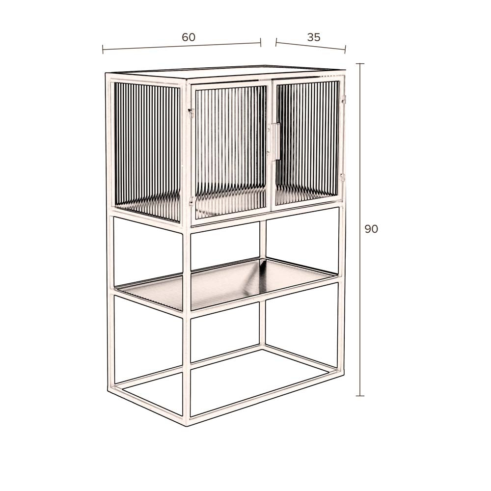 Boli Beistellschrank Glasschrank Schwarz - Voelpe