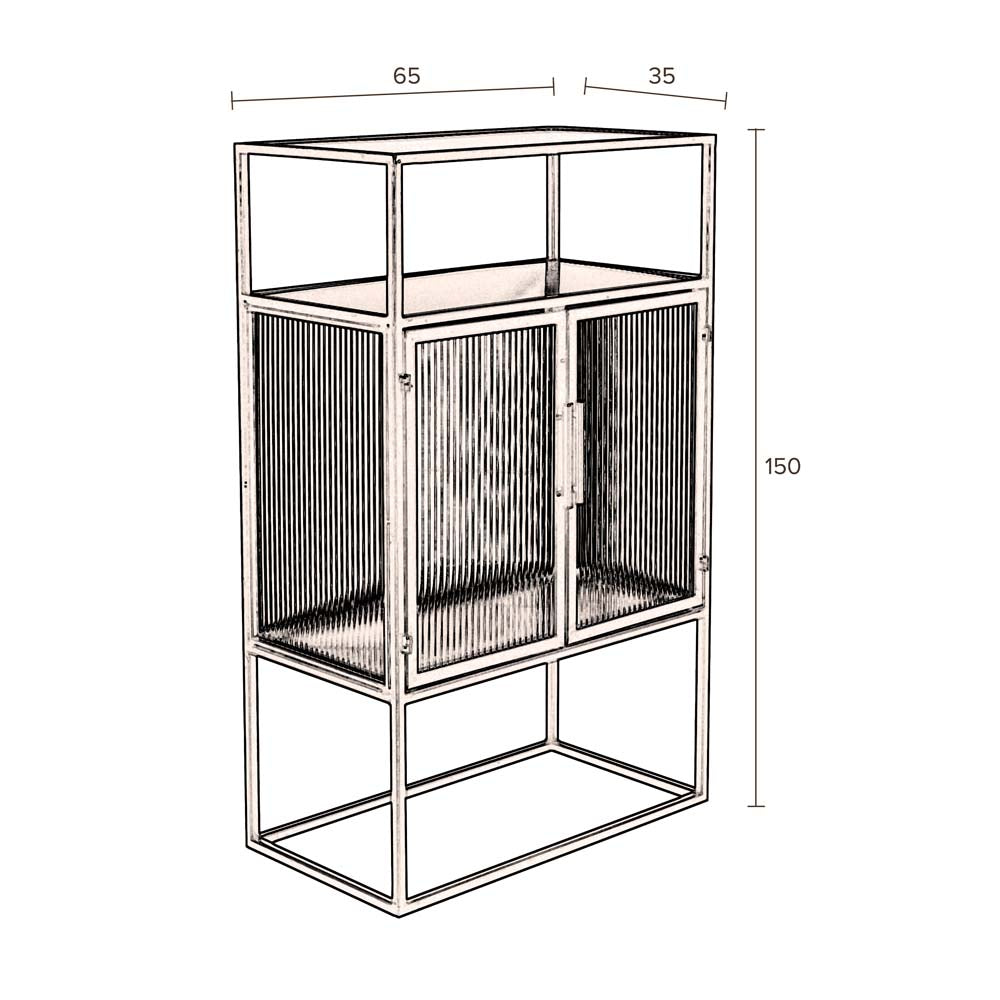 Boli Beistellschrank Glasschrank groß Schwarz - Voelpe