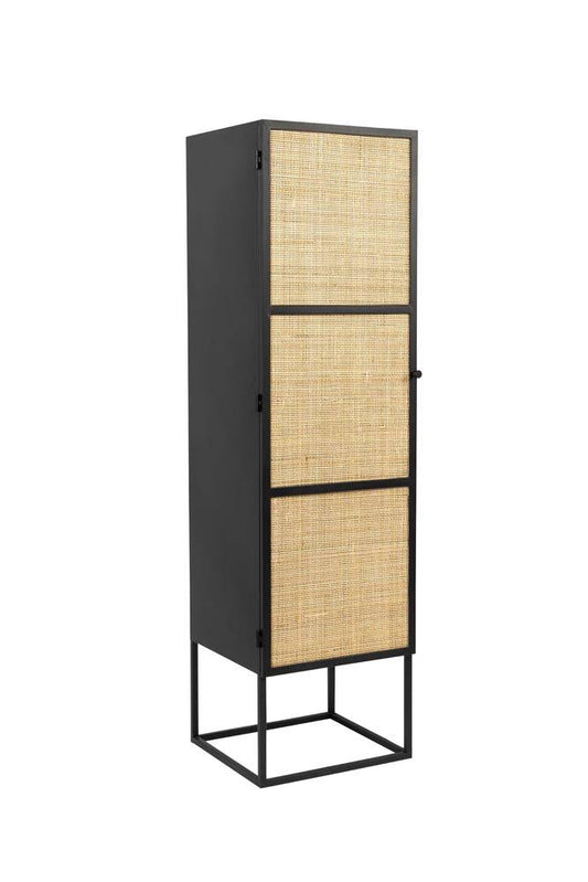 Guuji Schrank Kabinett 1-türig Beige / Schwarz - Voelpe