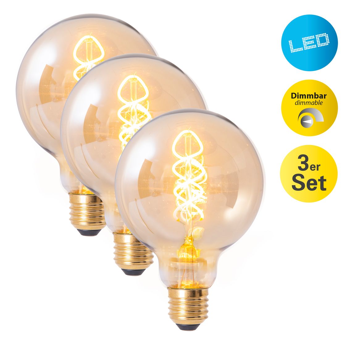 Dilly Leuchtmittel E27 Ø9,5cm Bernstein - Voelpe