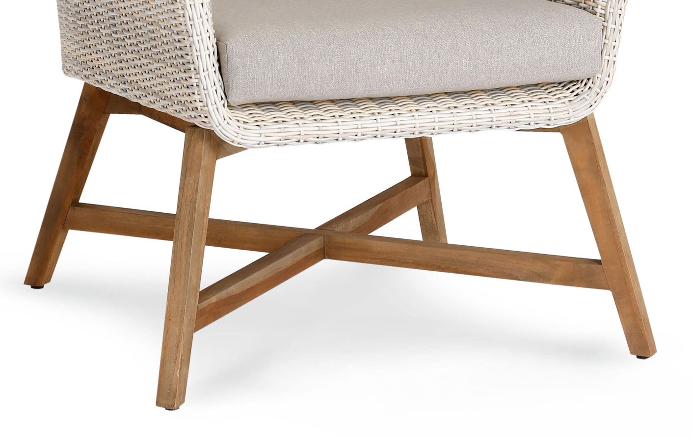 Lounge-Sessel Paterna Teakholz/Beige - Voelpe