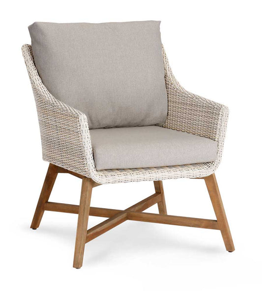 Lounge-Sessel Paterna Teakholz/Beige - Voelpe