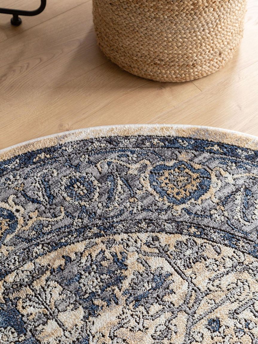 Teppich Sinan Ø 160 cm rund Dunkelblau