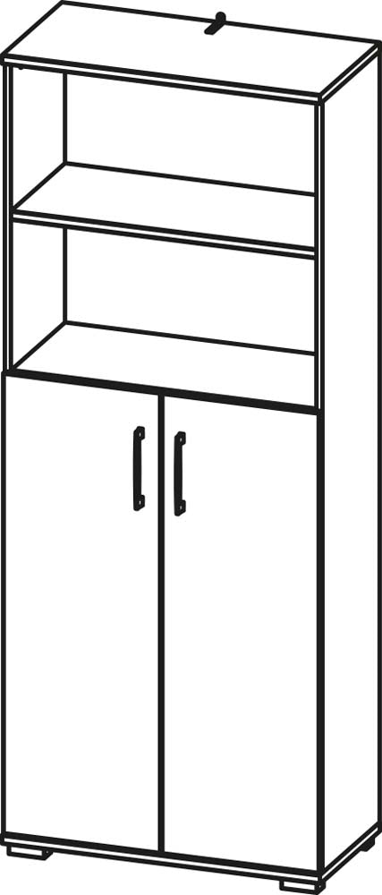 PRESOV Kombischrank 5OH Graphit - Voelpe