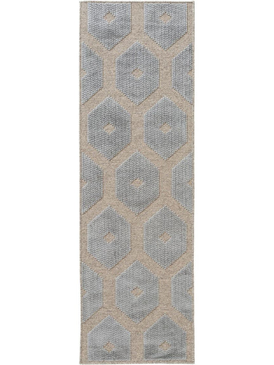Viskoseteppich Läufer North 67x210 cm Grau / Beige