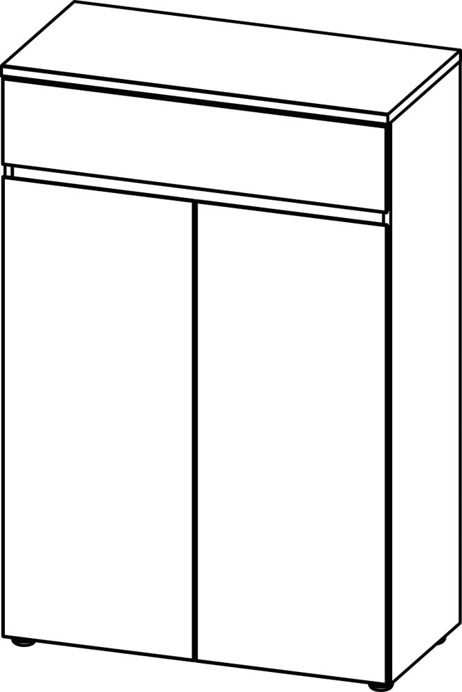 LEXINGTON Aktenschrank 3 OH Graphit / Navarra-Eiche - Voelpe