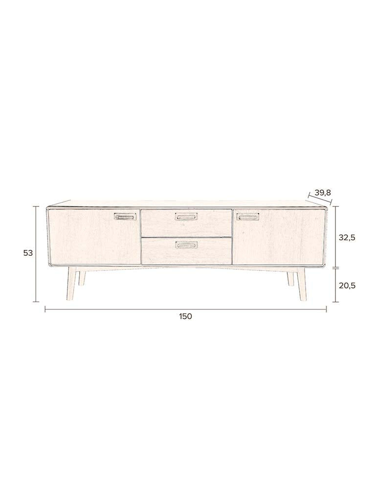 Juju Sideboard klein Dunkelbraun - Voelpe