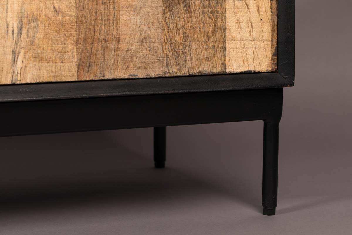 Nairobi Sideboard  Akazienholz massiv Hellbraun / Schwarz - Voelpe