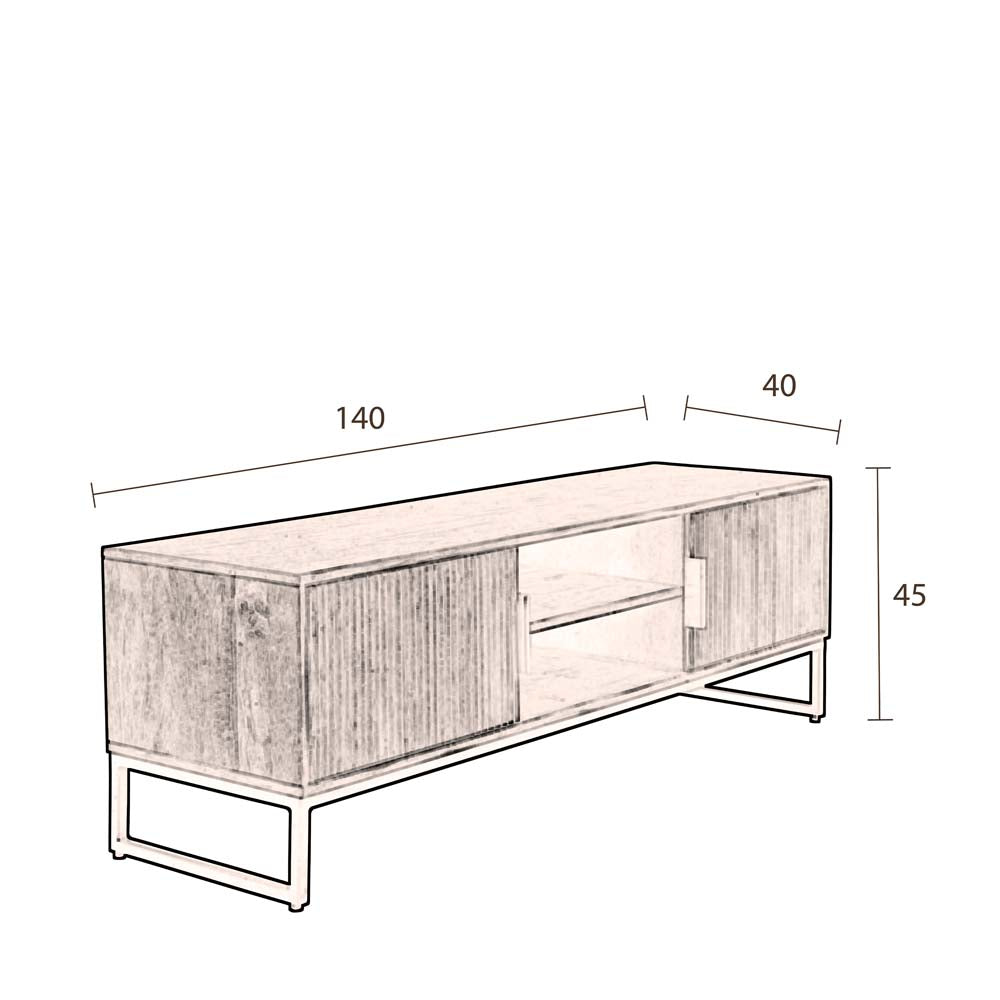 Saroo Sideboard Massivholz Braun - Voelpe