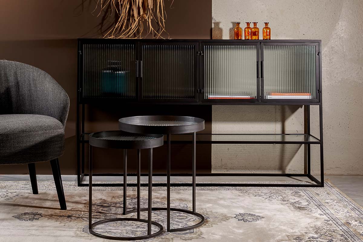 Boli Sideboard Glasschrank Schwarz - Voelpe