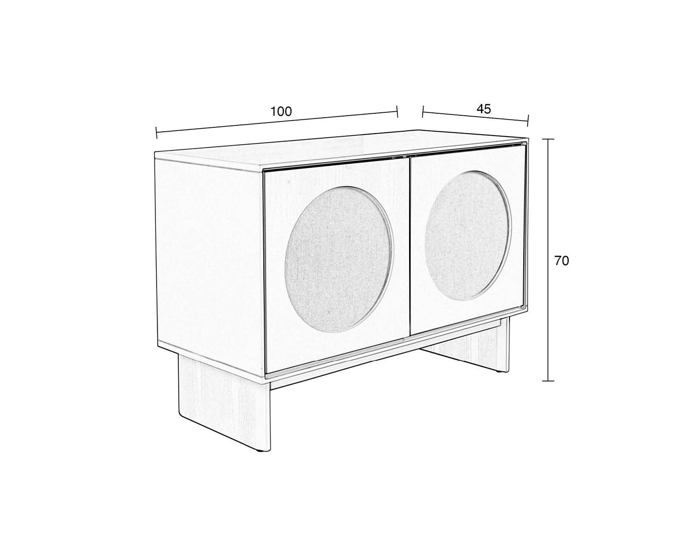 Twin Sideboard Akazienholz Grau