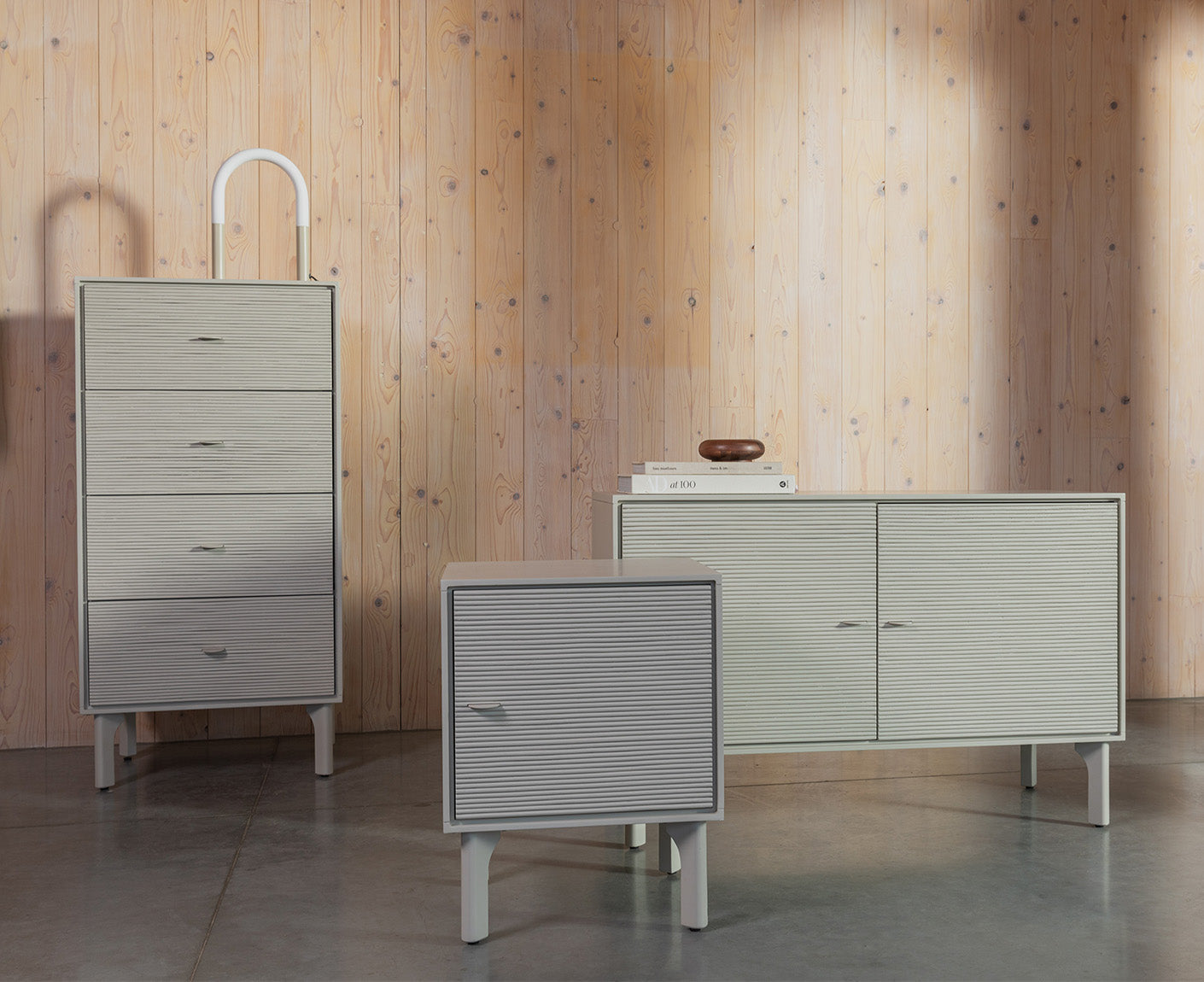 Morning Sideboard Akazienholz / Rattan Grau