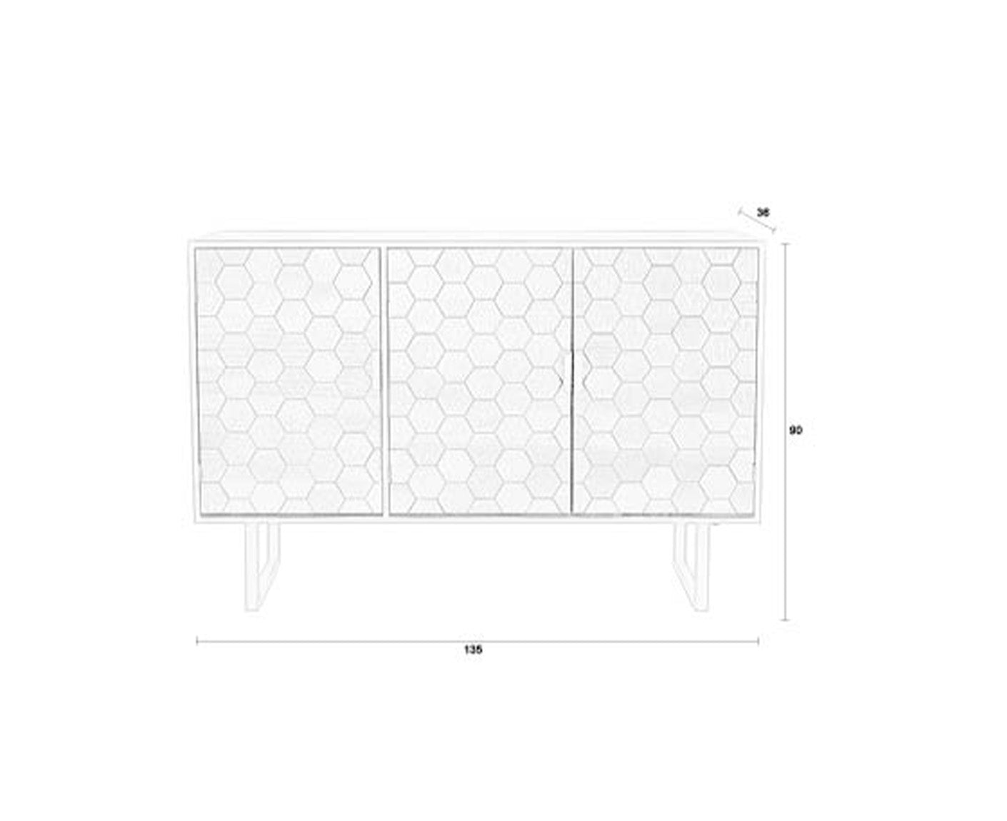 Linc Sideboard Wabenmuster Schwarz