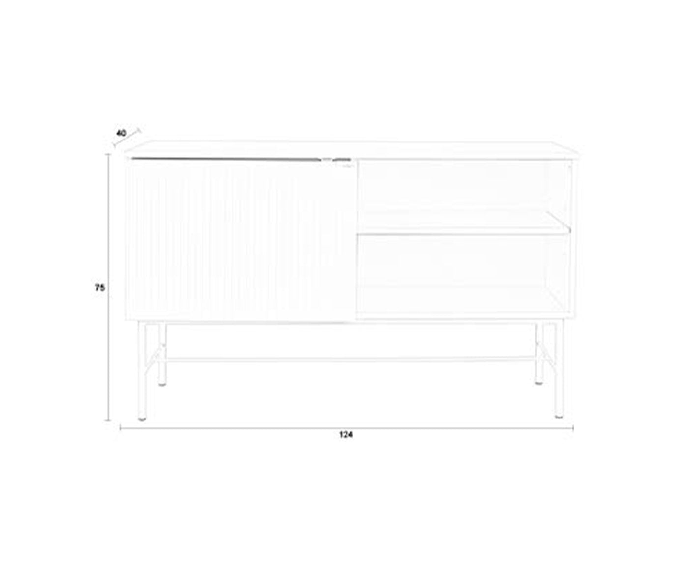 Cayo Sideboard 124 x 40 cm Weiß