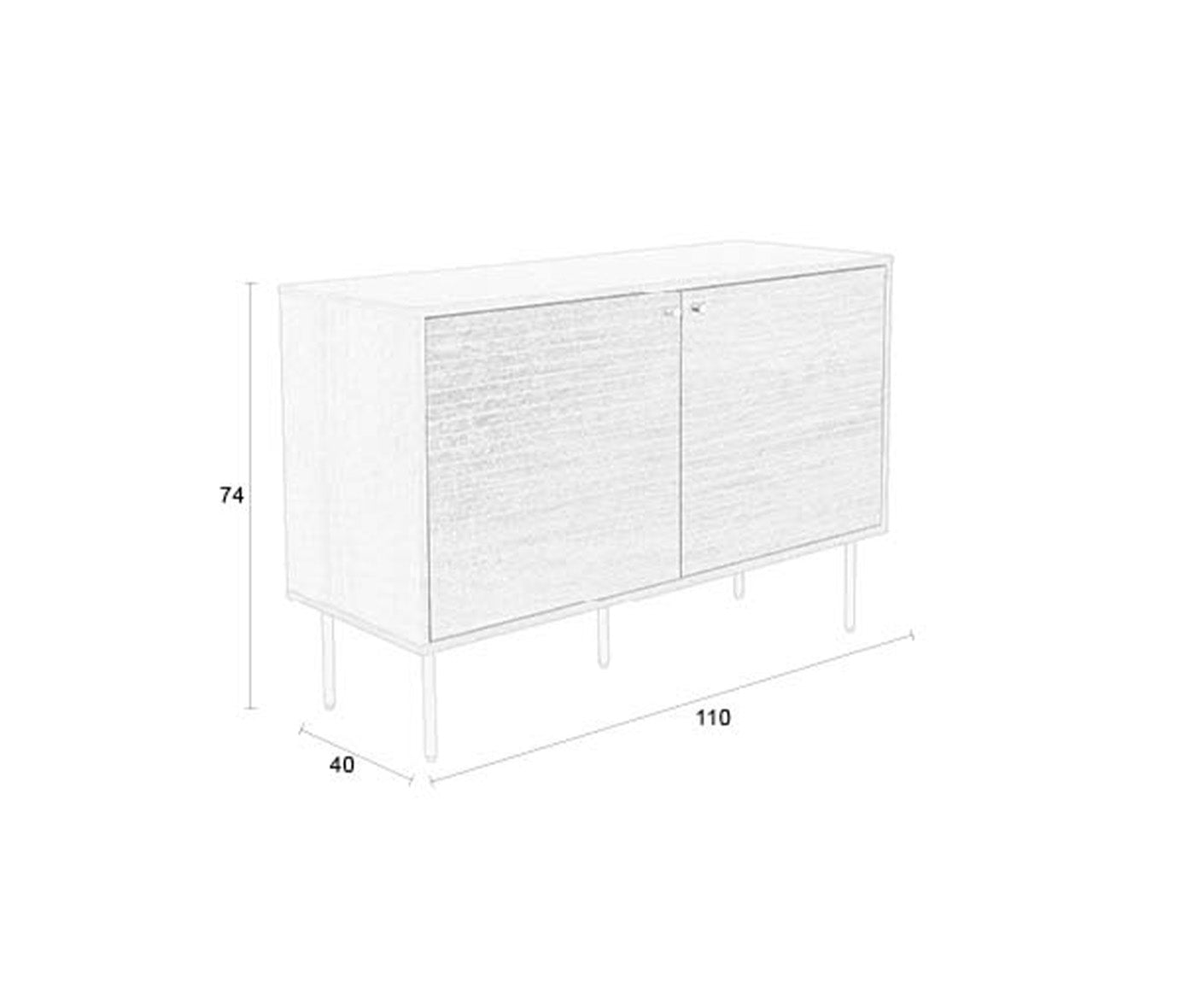 Stripes Sideboard Dunkelbraun