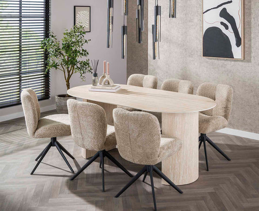 Esstisch 180 cm Arch Keramik Travertine