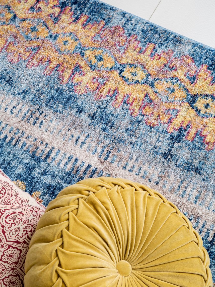 Teppich Tara Bunt / Blau