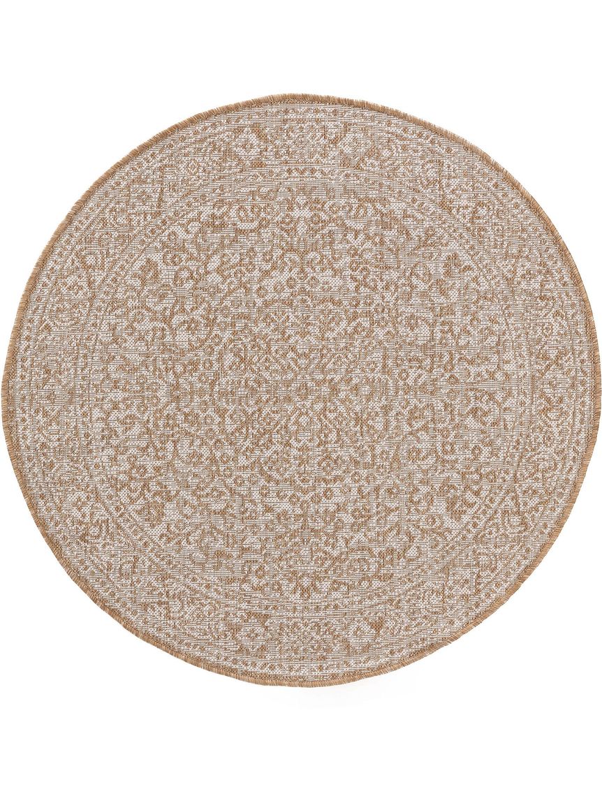 In- & Outdoor Teppich rund Cleo Creame / Beige