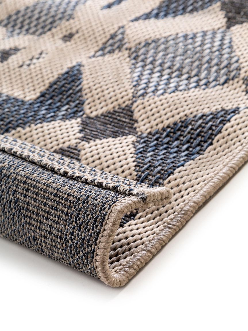 In- & Outdoor Teppich River Beige / Blau