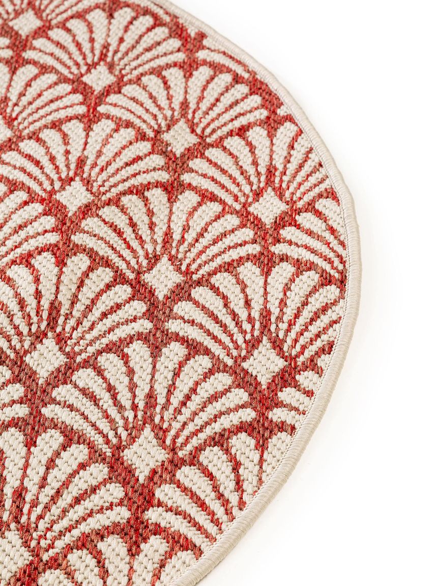 Wendeteppich Terrazzo Ø 120 cm rund Beige / Rot