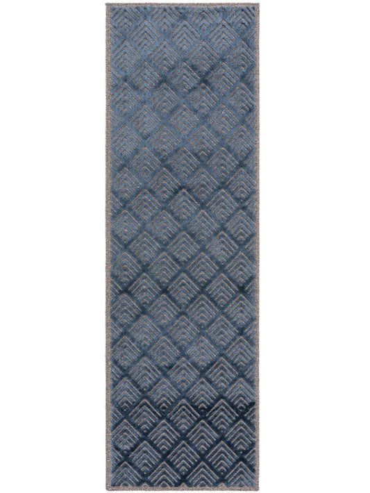 Viskoseteppich Läufer North 67x210 cm Dunkelblau