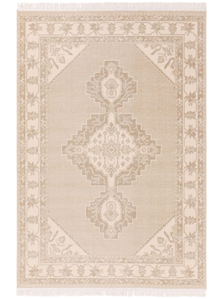 Teppich Folk Creame / Taupe