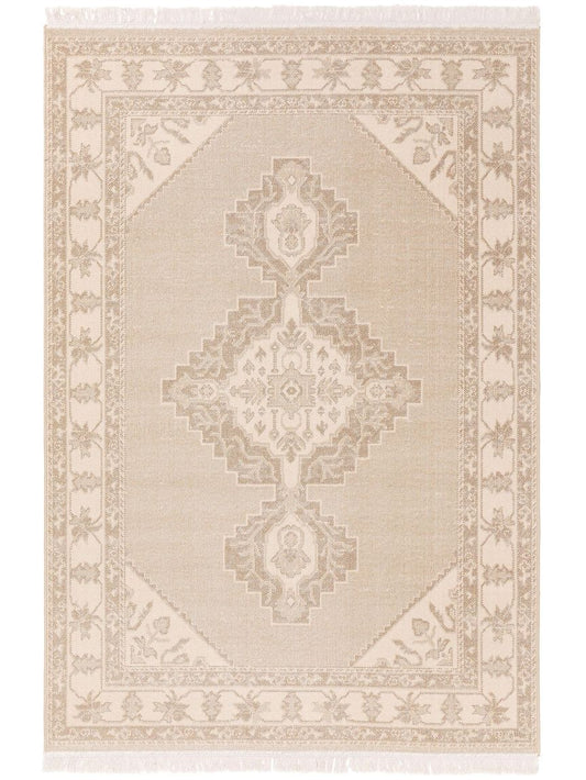 Teppich Folk Creame / Taupe