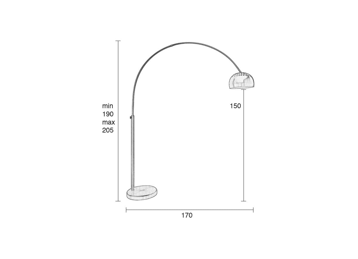 Metallgebogene Flurlampe Grau - Voelpe