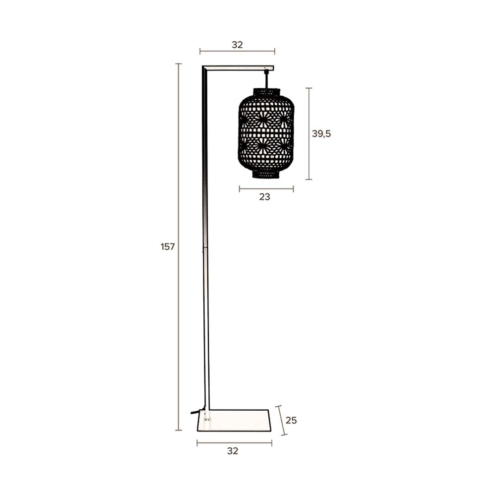 Ming Stehlampe E27 Schwarz / Weiß - Voelpe