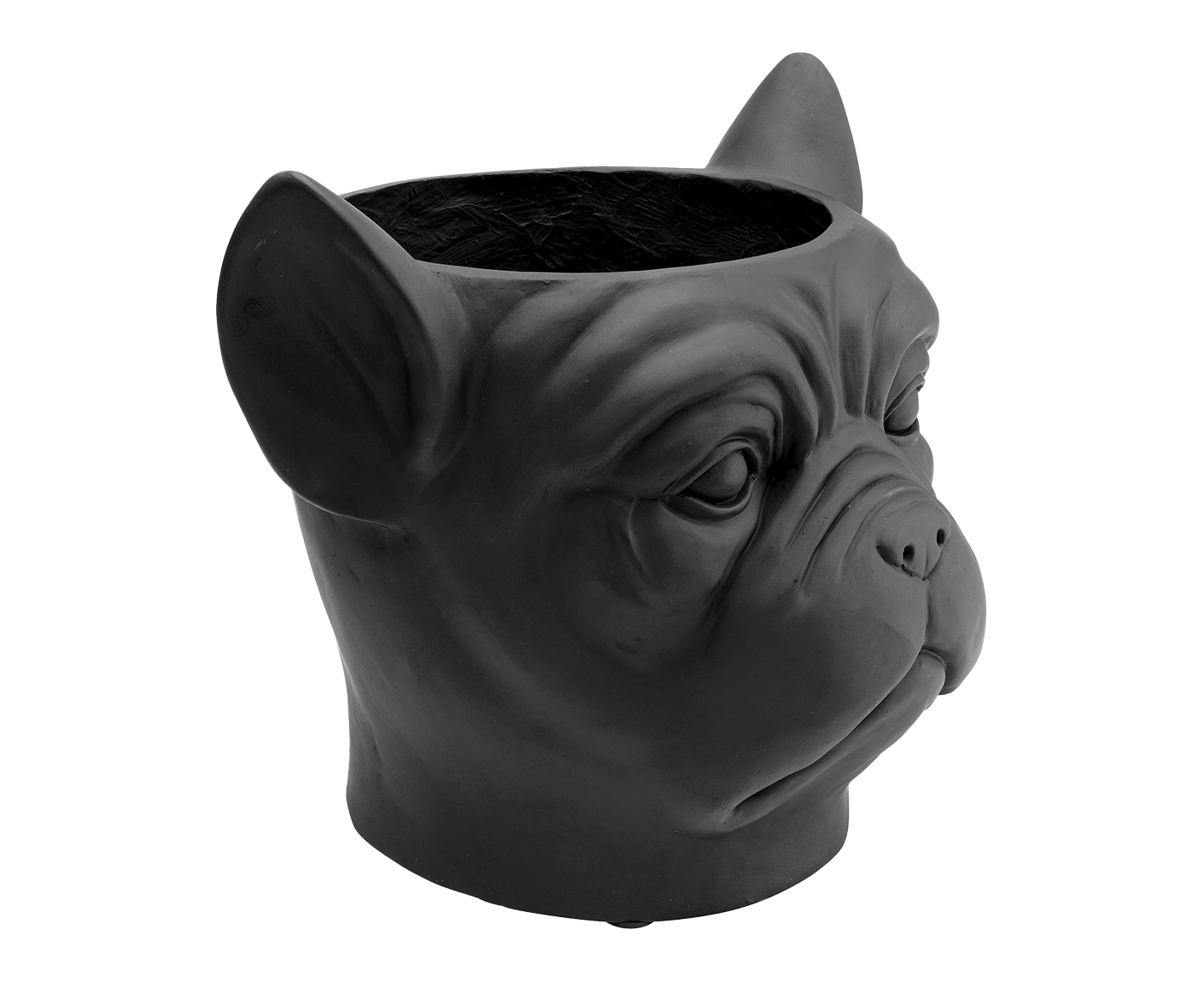 Übertopf Blumentopf Dekotopf Bulldog Schwarz
