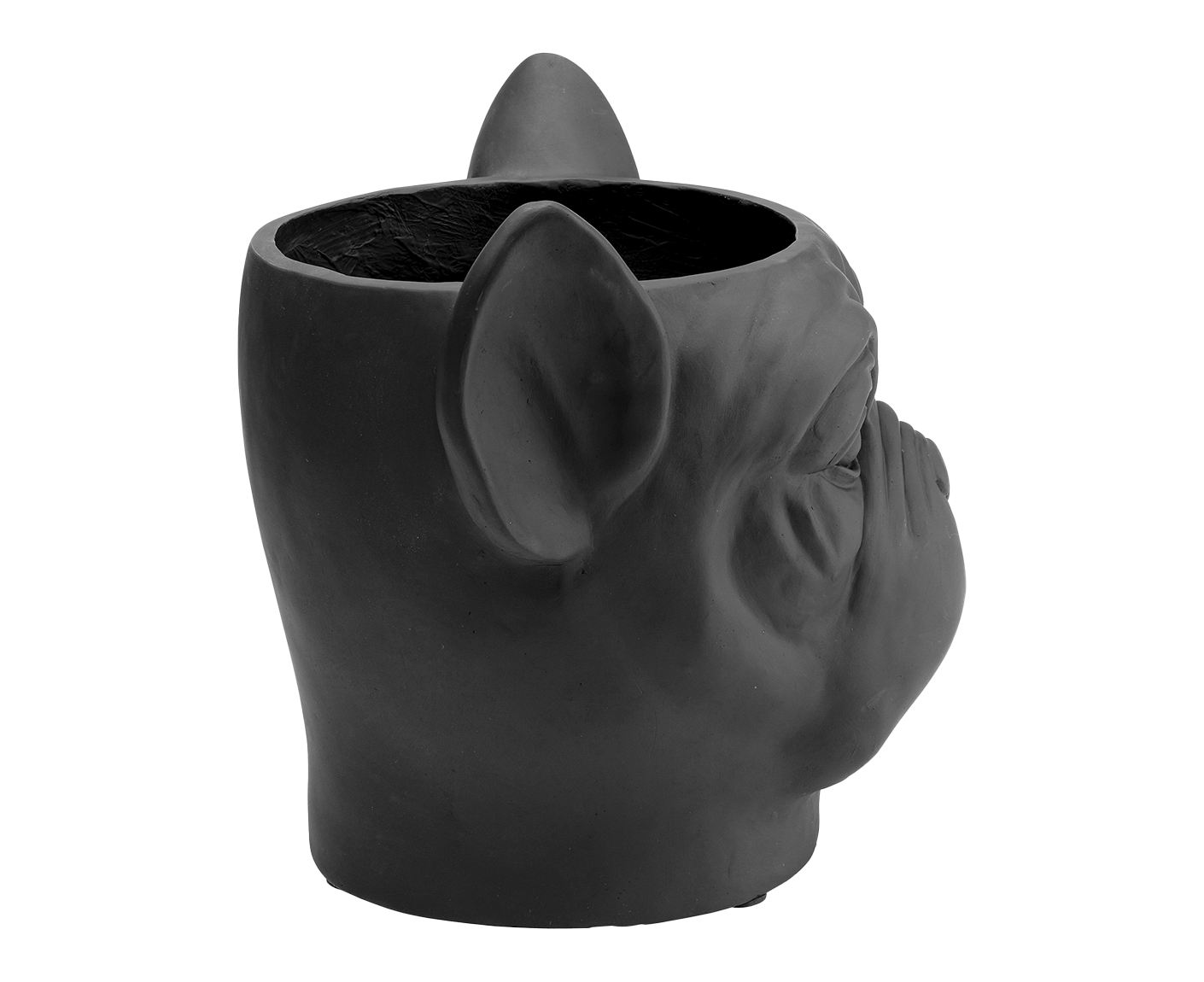 Übertopf Blumentopf Dekotopf Bulldog Schwarz